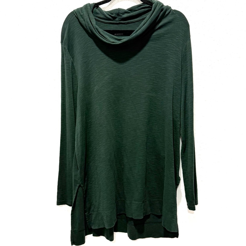 J.‎ Jill 100% pima cotton Dark Green Long Sleeve Cowl Neck Top XL